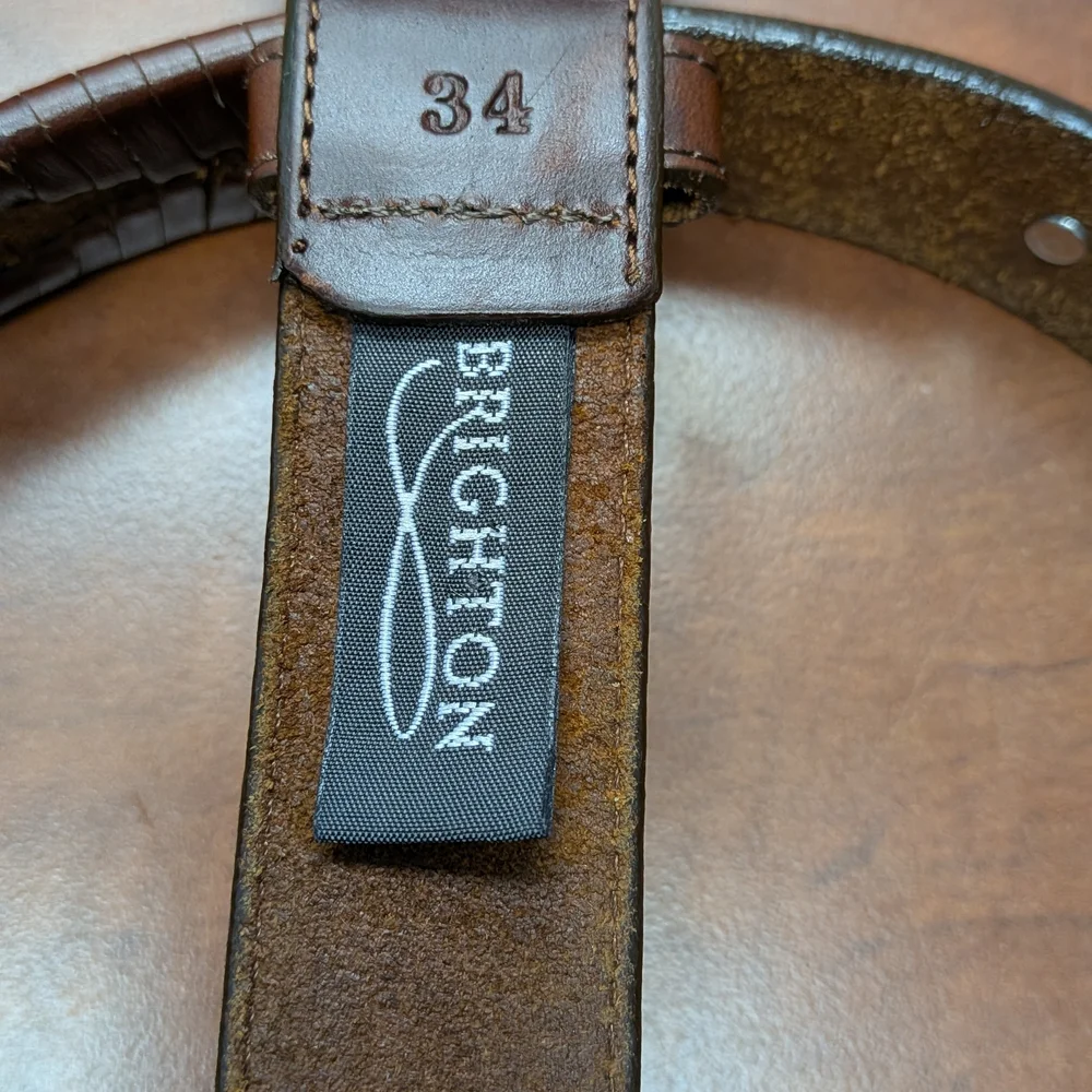 Brighton Dark Brown‎ Leather Belt with Silver Buckle